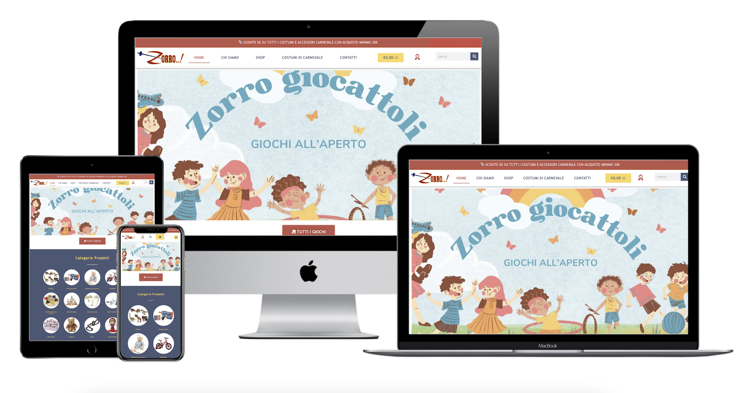 Zorro Giocattoli Sito Ecommerce